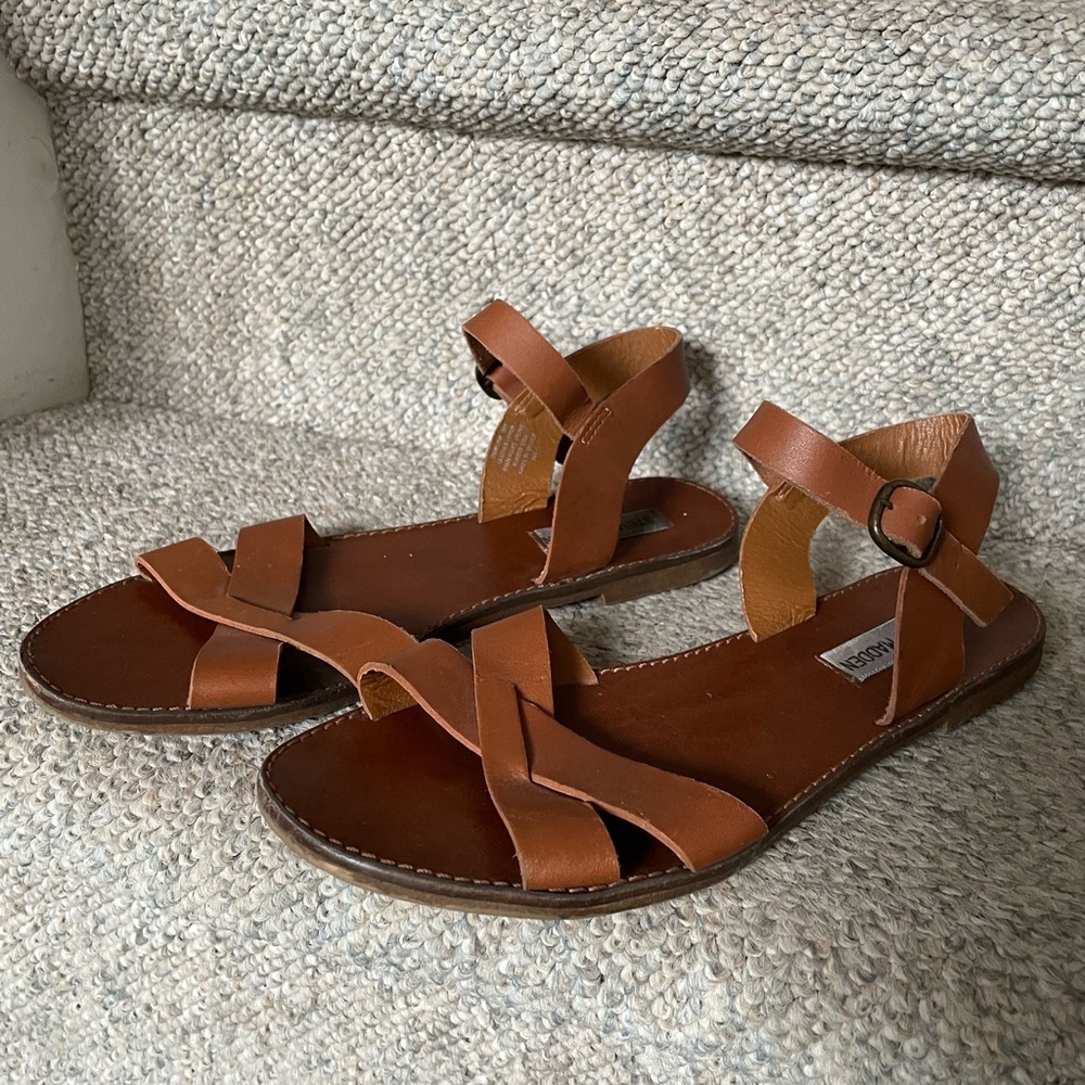 Steve Madden Dublin leather gladiator feminine Cottagecore coquette sandals 8 - Picture 3 of 11